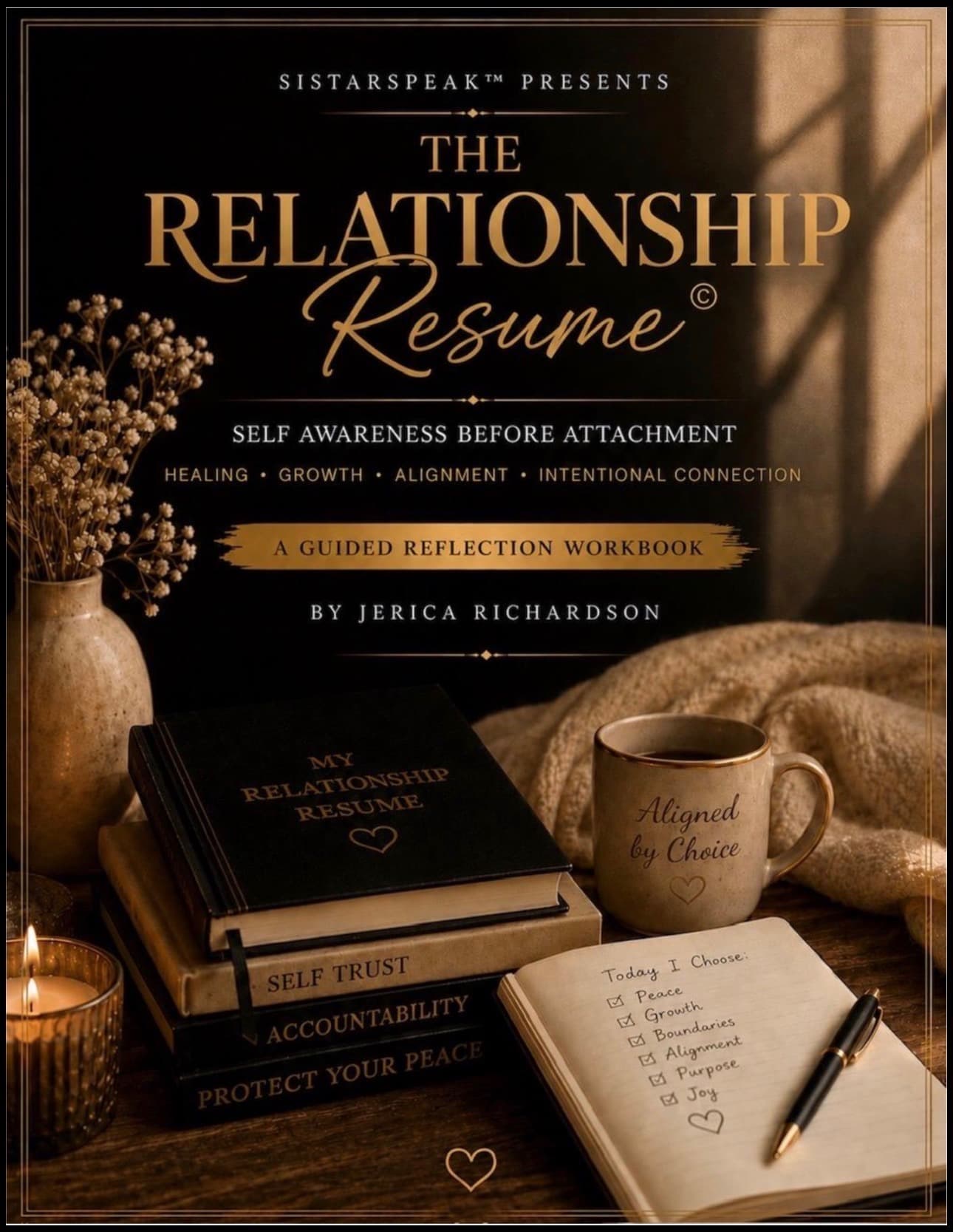 The Relationship Resume workbook cover by Jerica Richardson